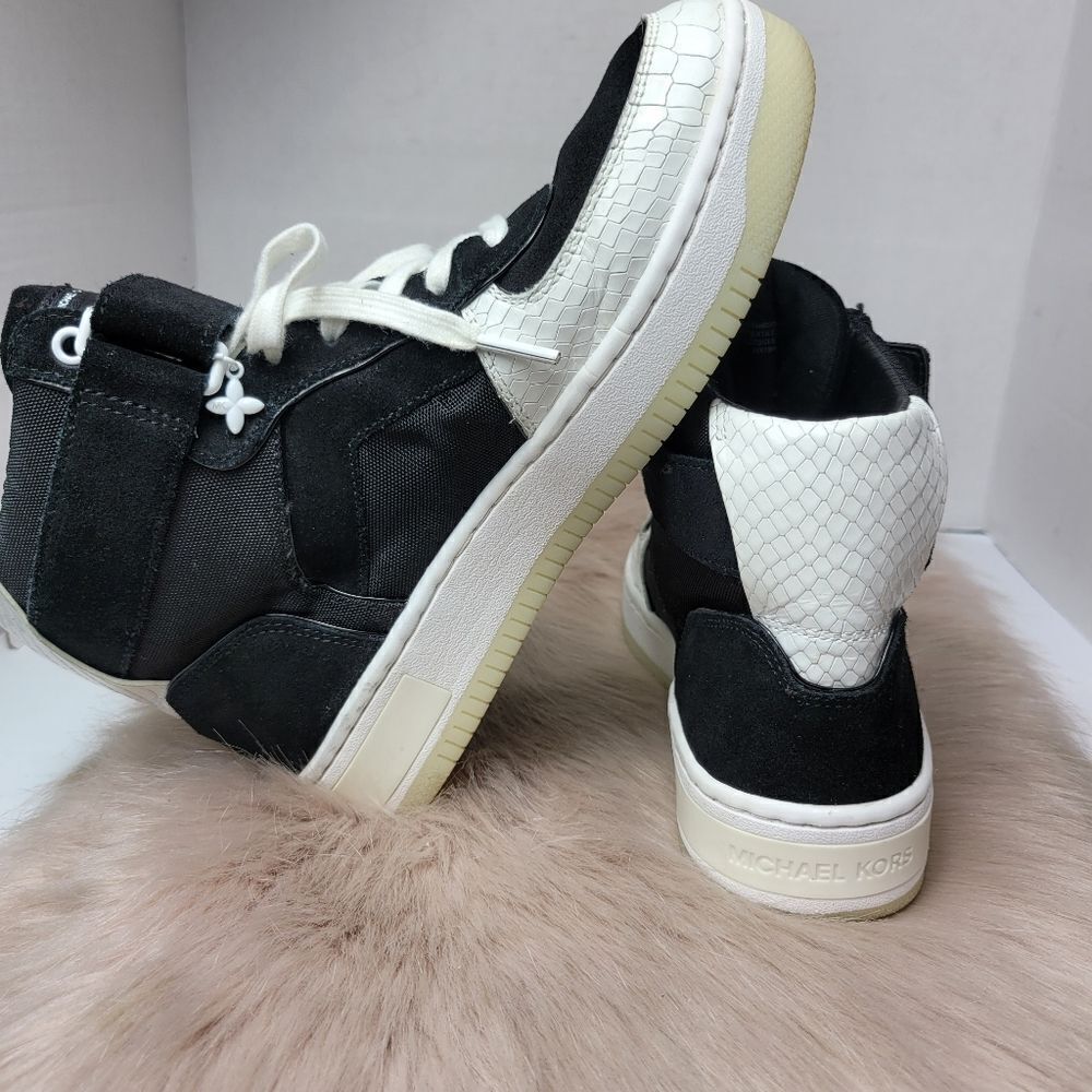 Michael Michael Kors Jaden Snake Print Leather High Tops Sneakers Size 6.5 - Picture 5 of 10